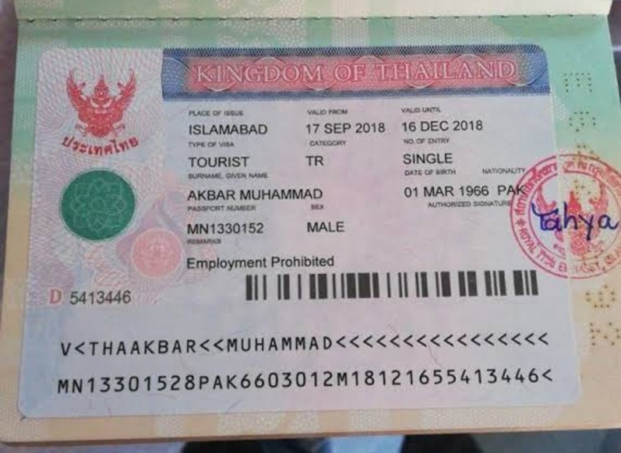 Thailand visa for Pakistani 